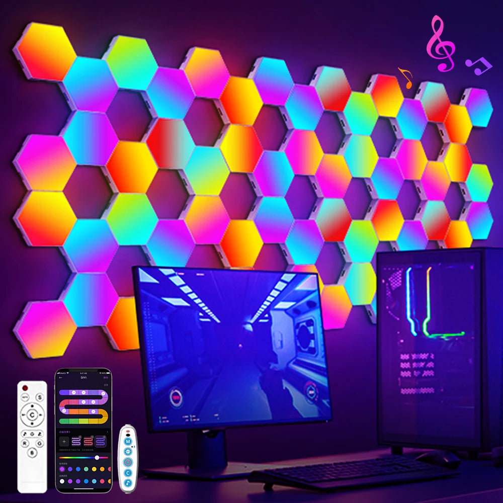 RGB Hexagonal Wall Panels — Smart LED Ambient Light